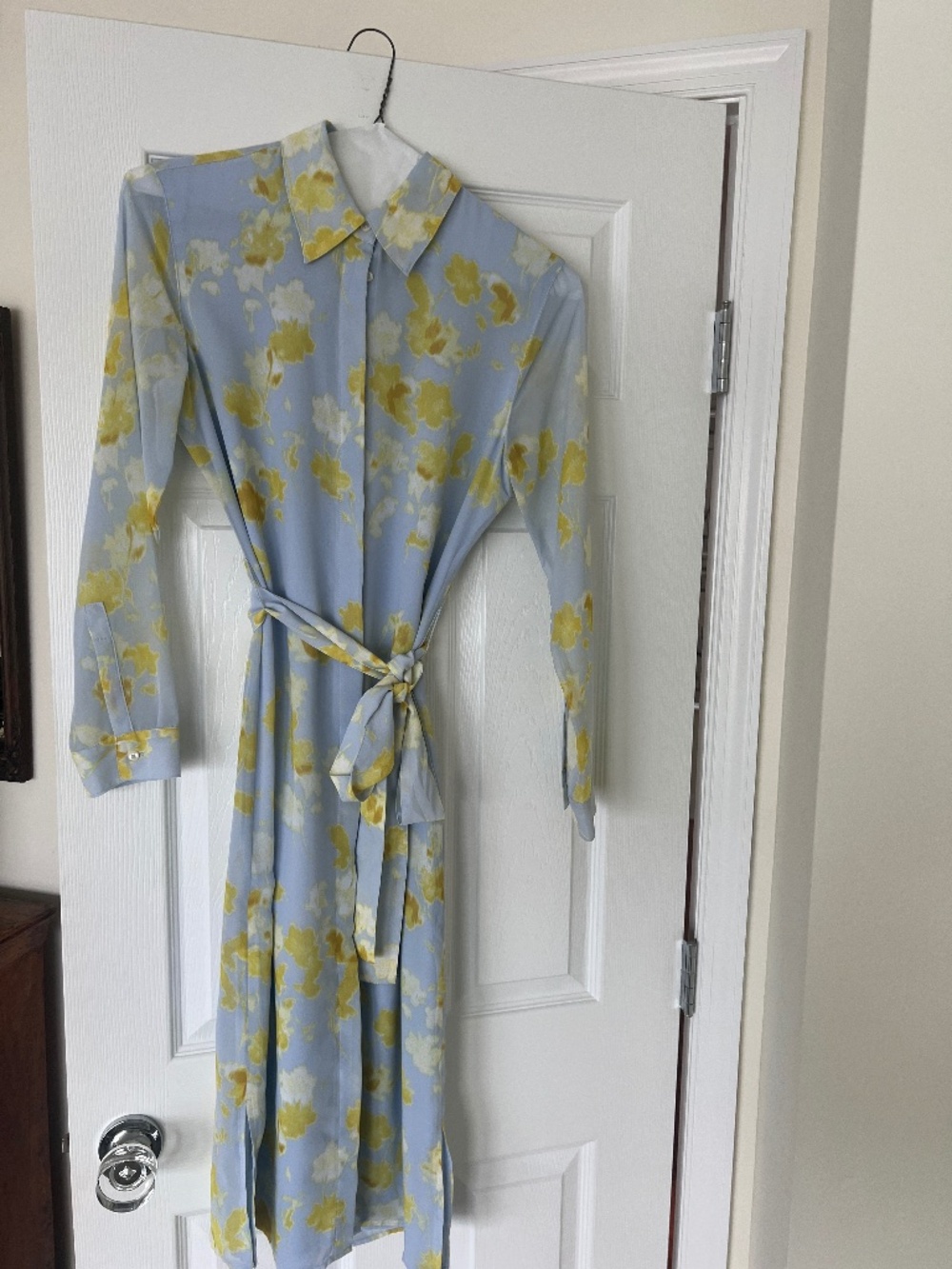 Long Sleeve Collared Floral Dress